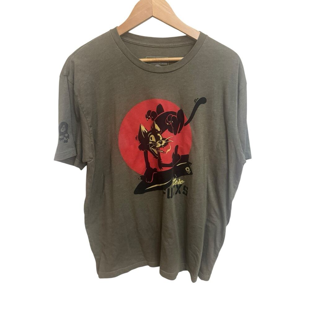 Zero Foxtrot Zero Fucxs Green Men's T-Shirt XL Cat Bomb Military Limited